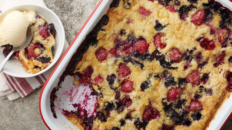 Classic Mixed Berry Dump Cake Recipe Bettycrocker Com