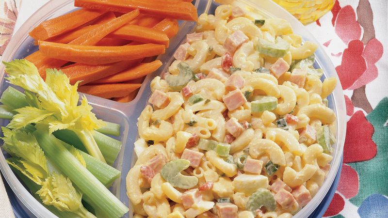 macaroni pasta salad with ham