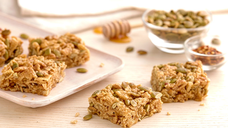 Gluten-Free Sweet Chili and Pepita Cereal Bars