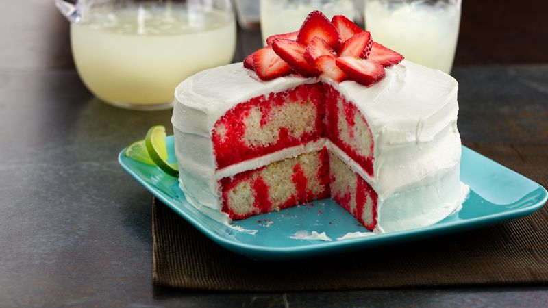 Strawberry Lime Daiquiri Poke Cake