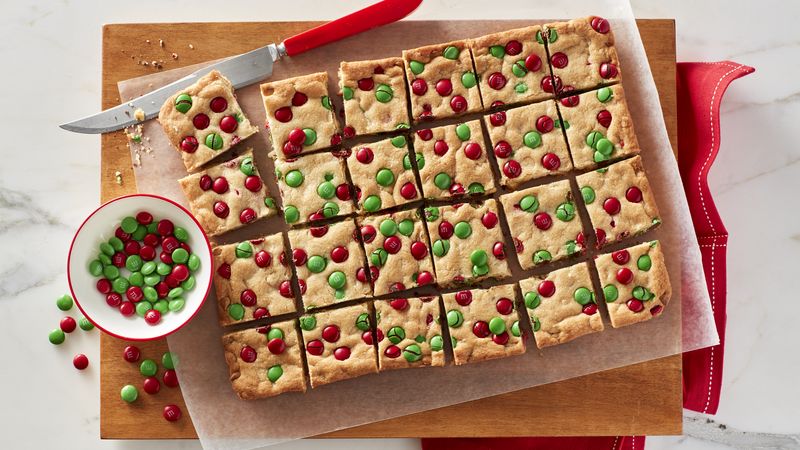 M & M Cookie Bars – Modern Honey