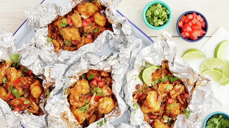 Southwest Chicken Cornbread Foil Packs