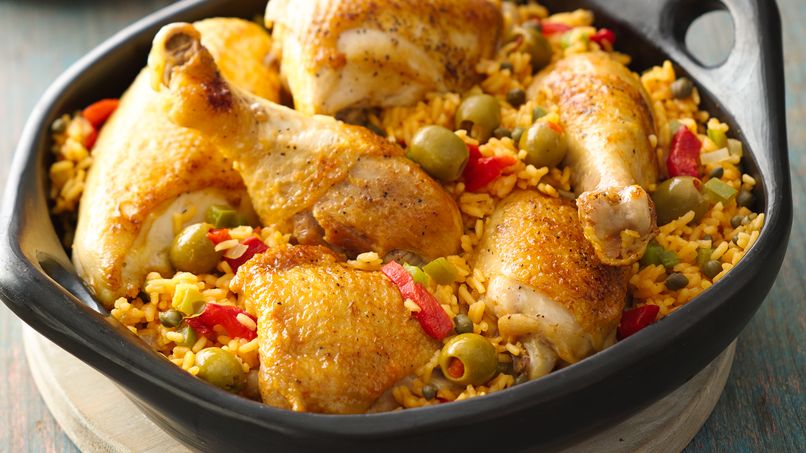 Puerto Rican Arroz con Pollo: Chicken & Rice.