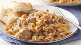 One-Pot Meatball Stroganoff for Two