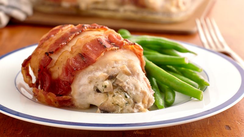 Cheese Stuffed Bacon Wrapped Chicken Breasts