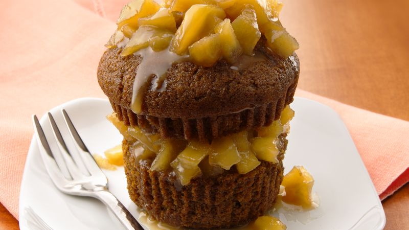 Honey Gingerbread Cakes with Caramel Apple Topping