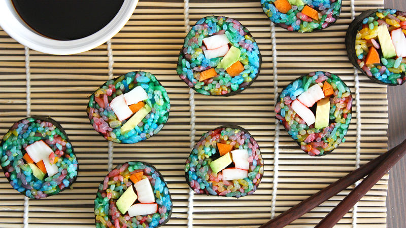 Rainbow Sushi Rolls