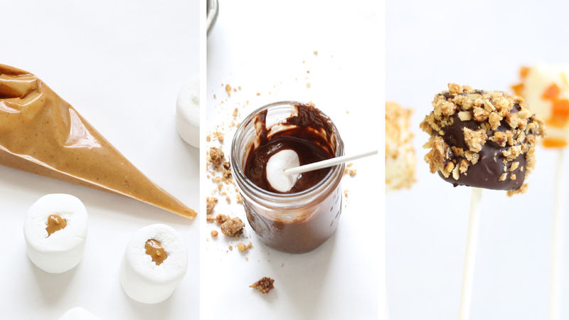 Peanut Butter-Stuffed Marshmallows