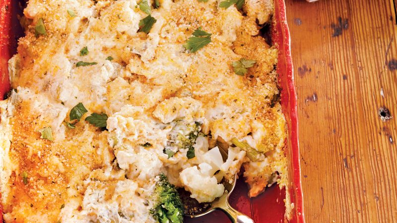 Broccoli and Cauliflower Gratin