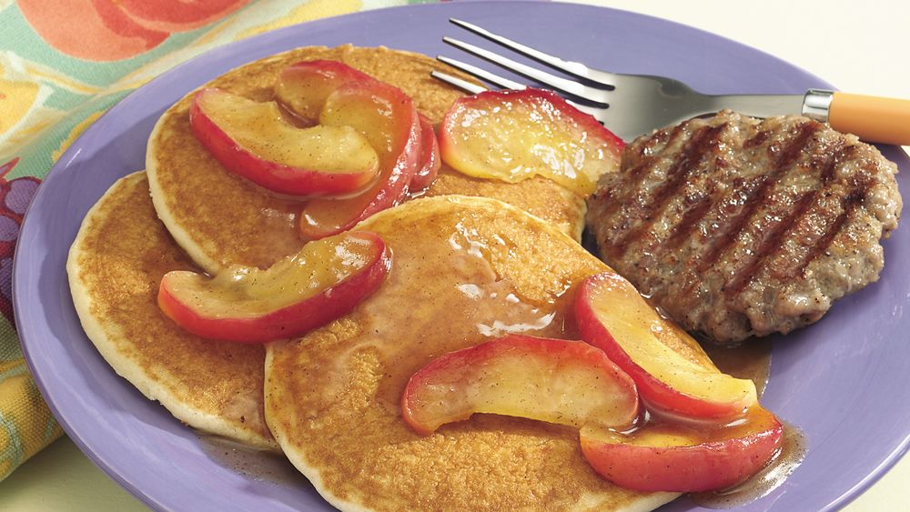 Sausage with AppleTopped Pancakes recipe from