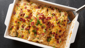 Creamy Bacon and Egg Breakfast Enchiladas