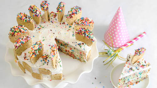 Layered Confetti Celebration Cake-image