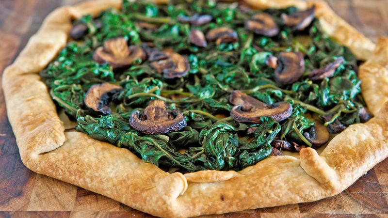Spinach Mushroom No Pan Pie