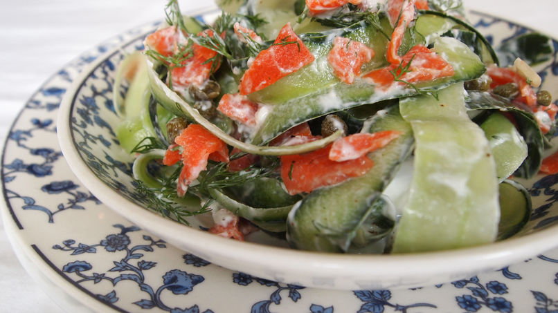Cucumber Salmon Pappardelle