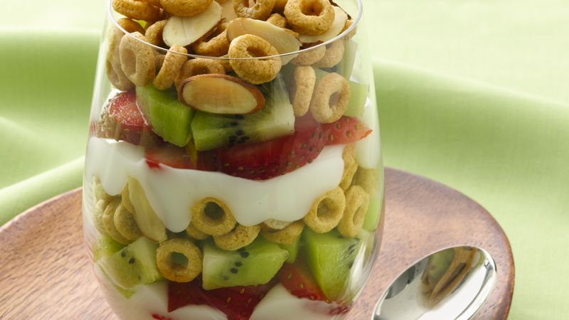 Crunchy-Topped Strawberry-Kiwi Parfaits