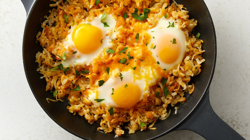 3 Ingredient Egg Breakfast Skillet Recipe Tablespoon Com