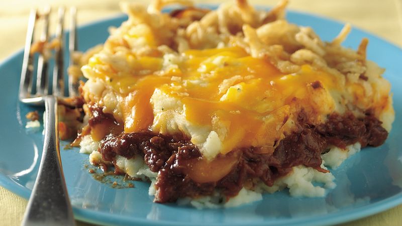 Barbeque Beef and Potato Bake