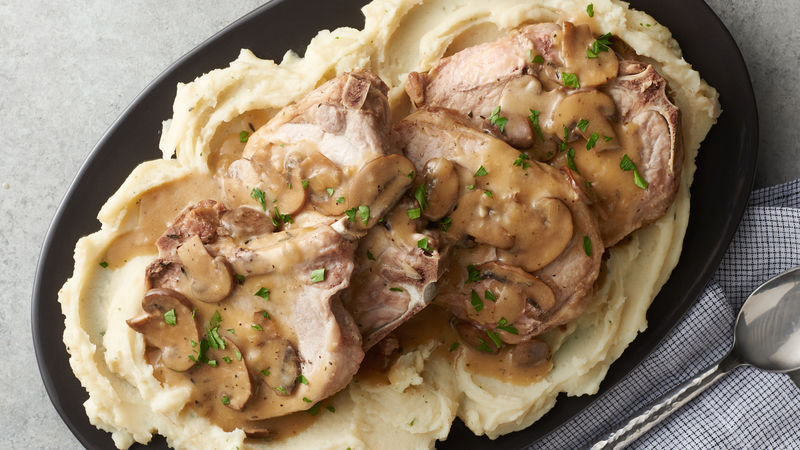 Instant Pot Smothered Pork Chops Recipe Bettycrocker Com