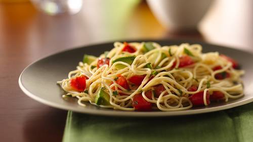 Angel Hair Pasta With Avocado And Tomatoes Recipe Bettycrocker Com