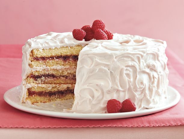 Raspberry-Laced Vanilla Cake