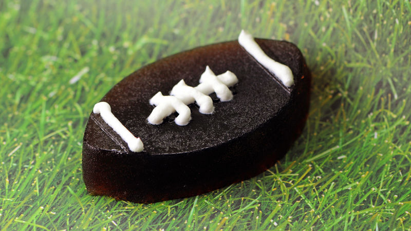 Spiced Rum and Coke Football Jello Shots