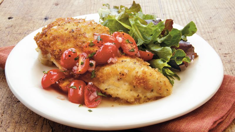 Chicken Milanese With Fresh Tomato Sauce Recipe Bettycrocker Com