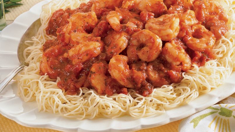 Receta de Camarones con Salsa Marinara y Fideos 