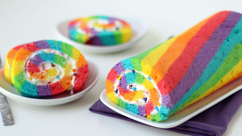 how to make a rainbow shaped cake