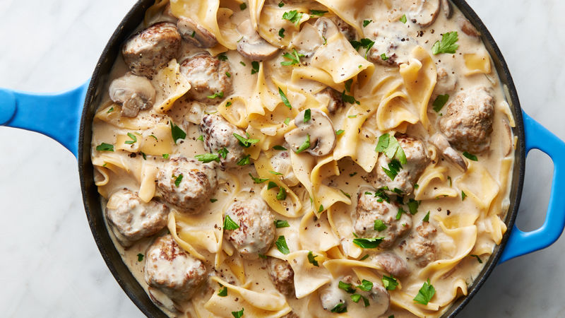 Meatball Stroganoff Pasta Skillet Recipe 