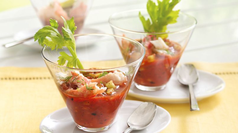 Cocteles de Gazpacho de Cangrejo