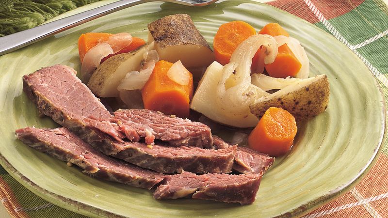 steamed corned beef and cabbage