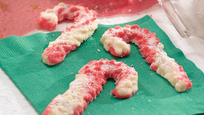 Spritz Candy Cane Cookies