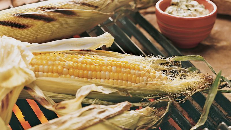 Grilled Corn with Garlic-Cilantro Butter Recipe - Tablespoon.com