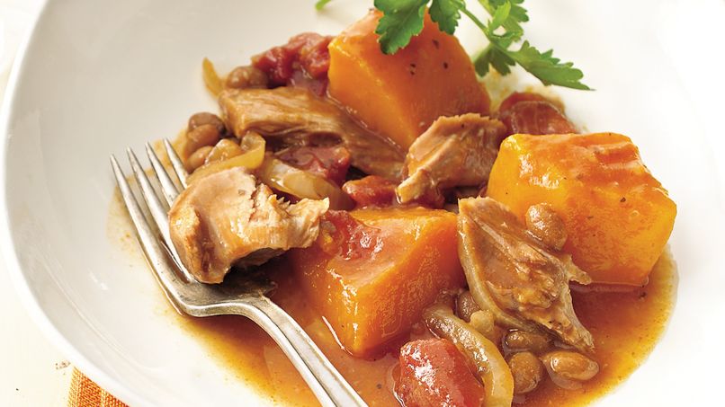 Ragú de calabaza almizclera y pavo