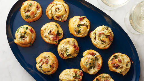 Bacon, Spinach and Artichoke Pinwheels