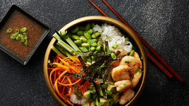 Sushi Rice Bowls with Shrimp