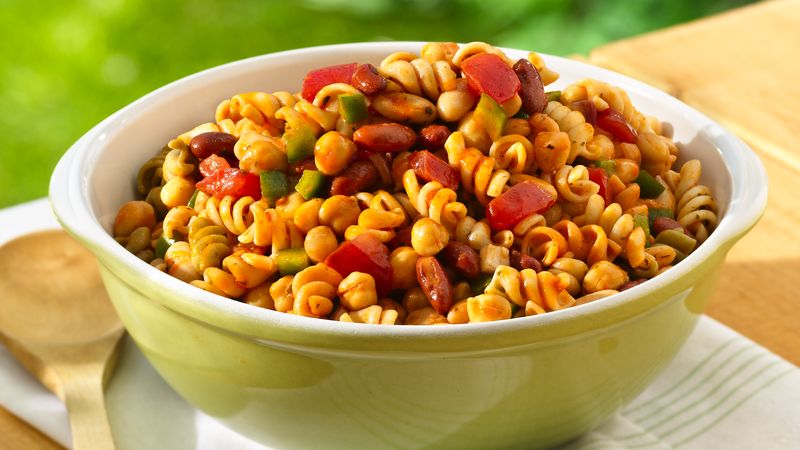 Three Bean Pasta Salad Recipe Bettycrocker Com