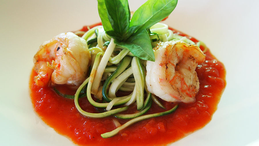 Receta de Fideos de Zucchini y Camarón