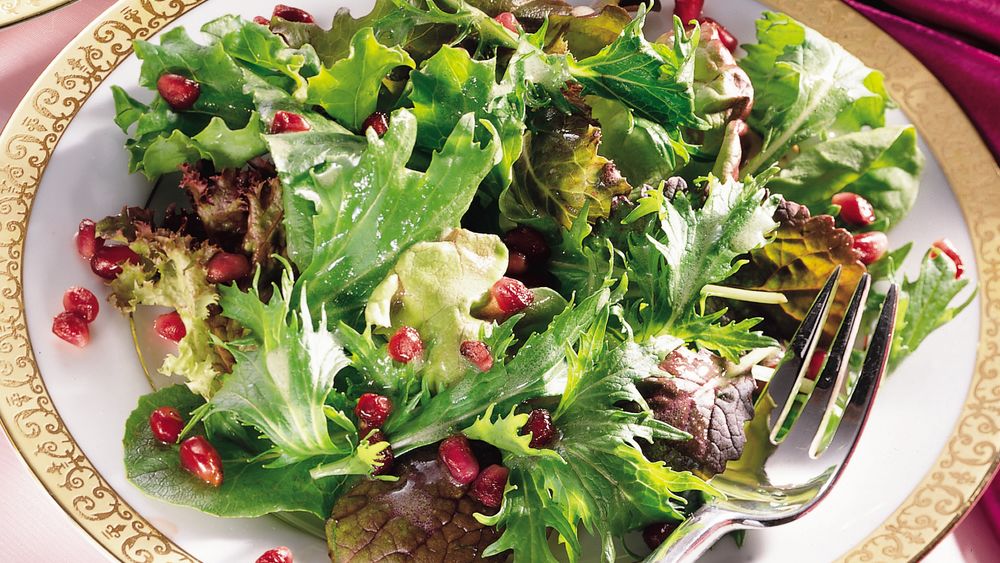 Winter Greens with PomegranateChampagne Vinaigrette Recipe